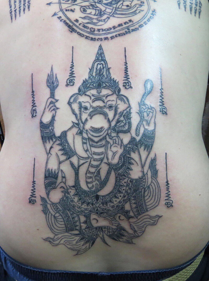 Xăm Phép Thần Voi Ganesha - Xăm Phép Thái Lan Kumanthong